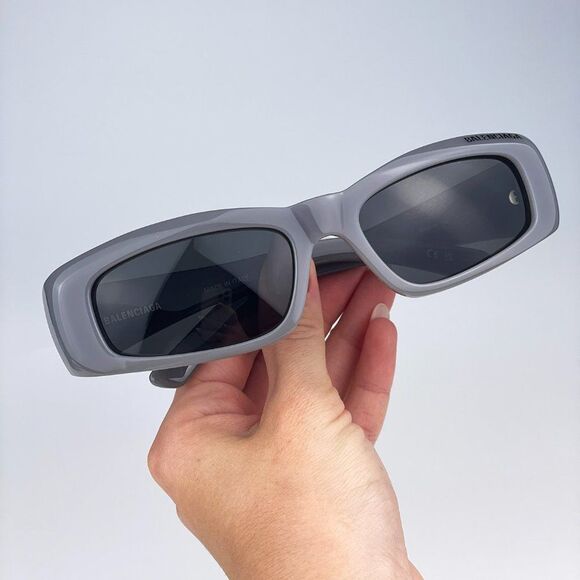 Balenciaga BB0266S 003 Sunglasses Grey Rectangle Unisex - Picture 7 of 13